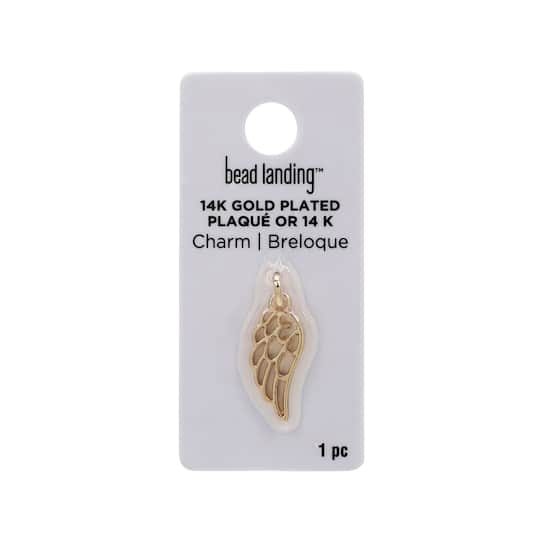 12 Pack: 14K Gold Plated Wing Charm by Bead Landing™
